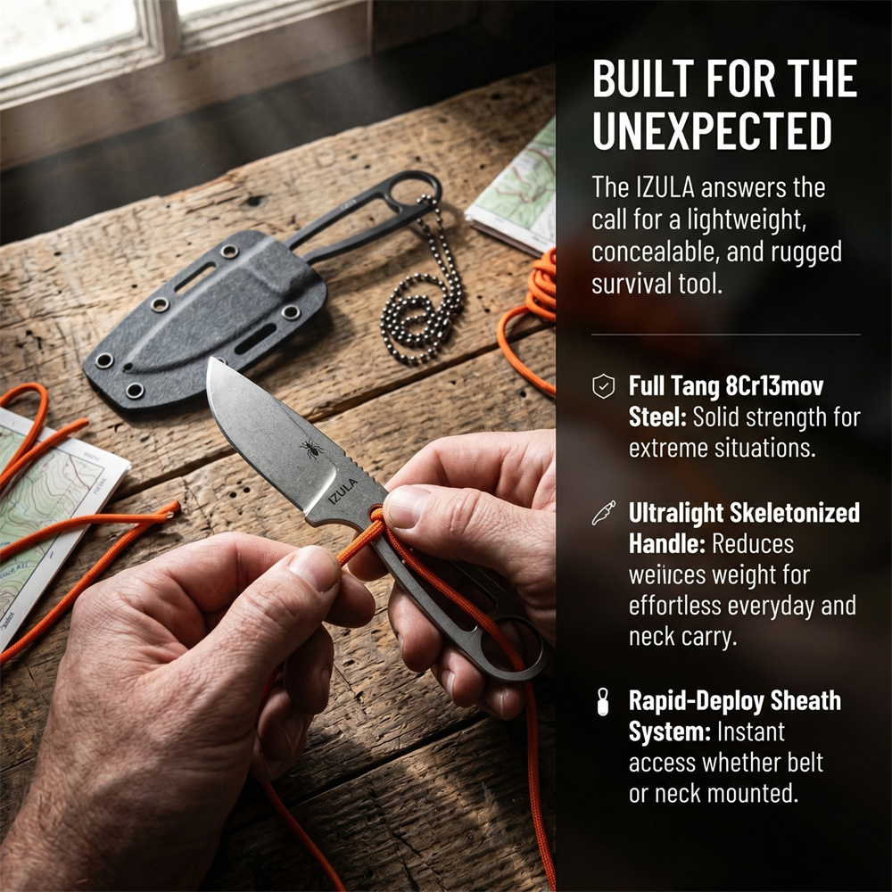 Edc Carry All - High‑Hardness D2 Steel Fixed‑Blade Knife All‑Steel