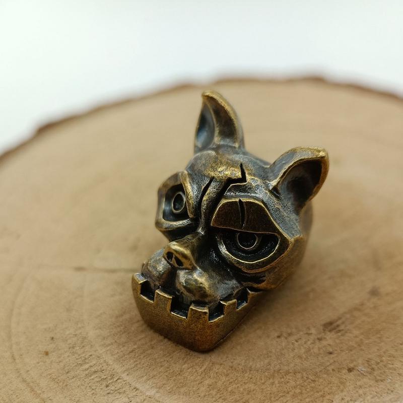 Bulldog Head Brass Knife Bead  - Edc Carry Kit recension och pris