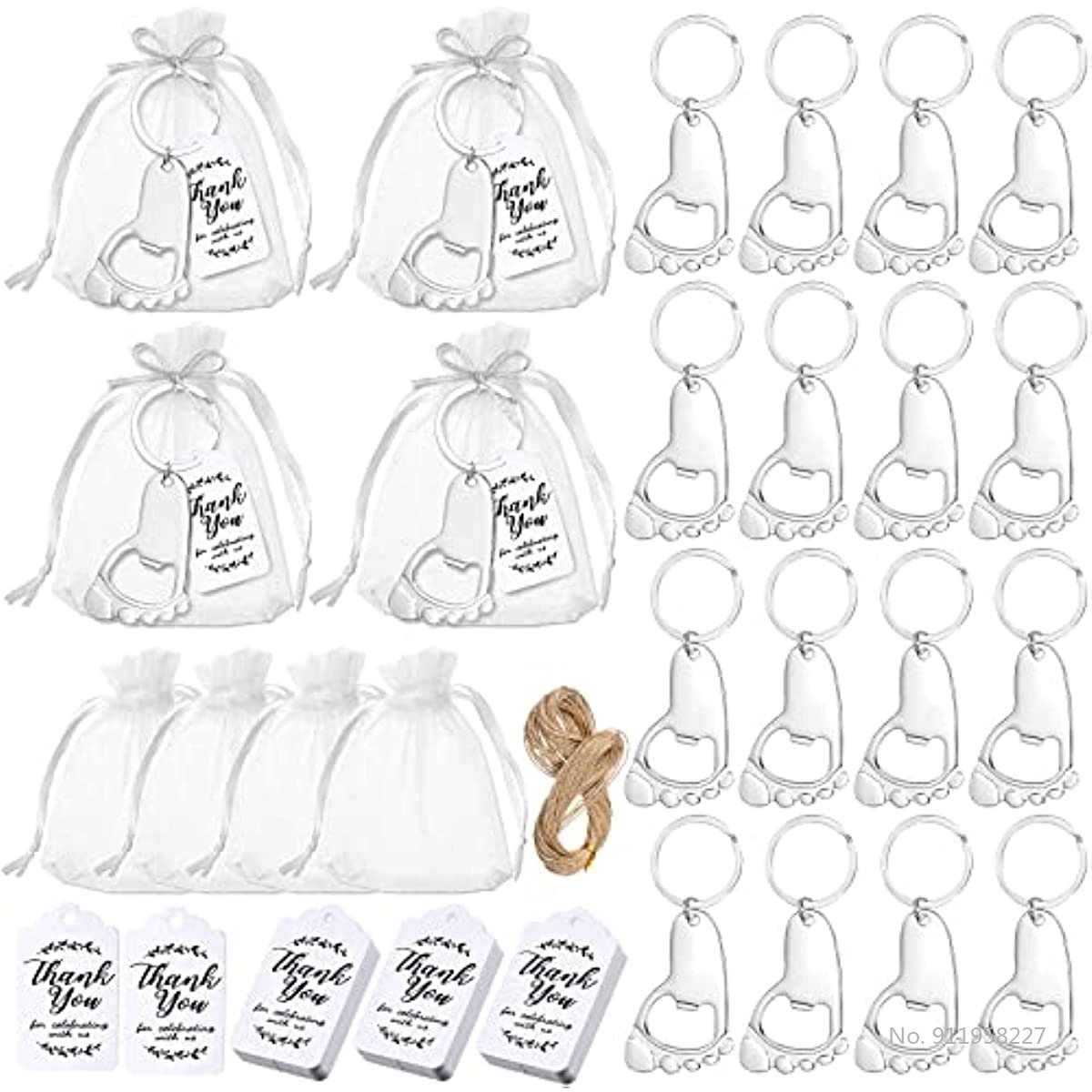 50-Piece Baby Footprint Key Ch - Bottle Opener Keyring recension och pris