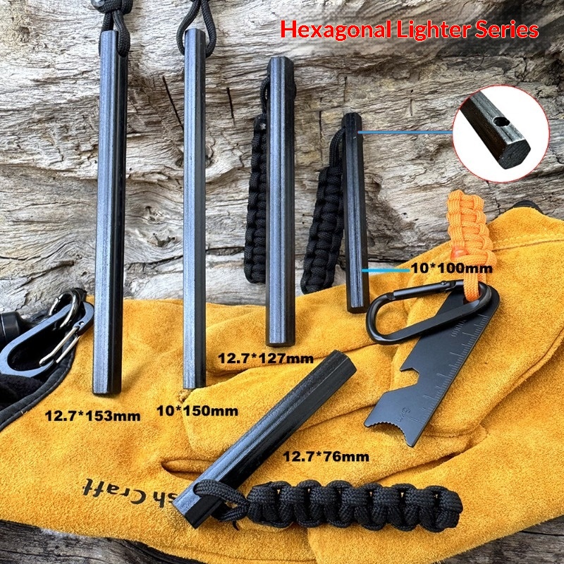 Hand Woven Rope Hexagonal Flin - Ferro Rod Striker recension och pris